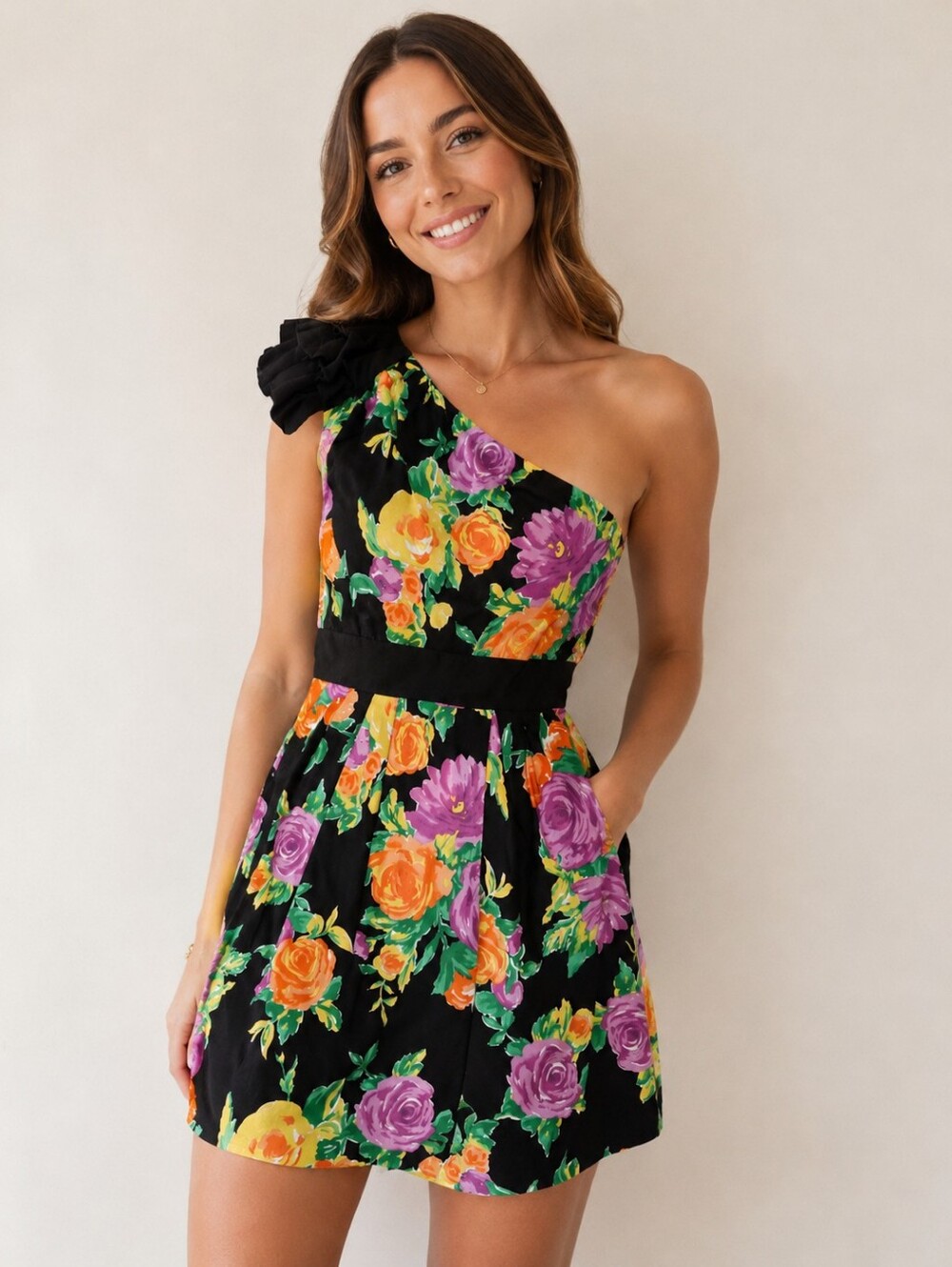Phoebe Couture Floral Mini Dress Size 2